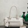 sy_no_5E92FDCC9E82C4E8C60DDB7346D76C7A_0 Chalk White Leather Front-Zip Double-Handle Shoulder Crossbody Bag