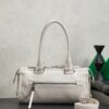 sy_no_5E92FDCC9E82C4E8C60DDB7346D76C7A_1 Chalk White Leather Front-Zip Double-Handle Shoulder Crossbody Bag