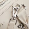 sy_no_5E92FDCC9E82C4E8C60DDB7346D76C7A_8 Chalk White Leather Front-Zip Double-Handle Shoulder Crossbody Bag