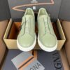 sy_no_5EE6FD2D6F9A674595F8191C7F8E729B_3 Sage Green & Dusty Green Leather Slip-On Sneakers