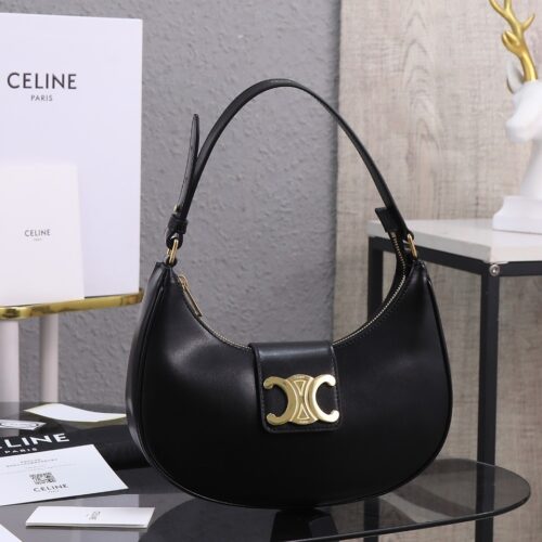 sy_no_5F1180CE349F87B7CF1A41E8C4C7165F_0 Ava Triomphe Leather Shoulder Bag – Black