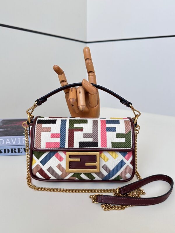 Fendi Baguette Handbag – Double-F Embroidered Canvas