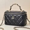 sy_no_60589EF1A17AC215607838F4CE0D7199_2 Chanel Quilted Box Bag / Vanity Case with Double-C Logo and Leather-Woven Chain (Handheld, Shoulder, or Crossbody)