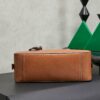 Brown Distressed Lambskin Vivant Bowling Bag