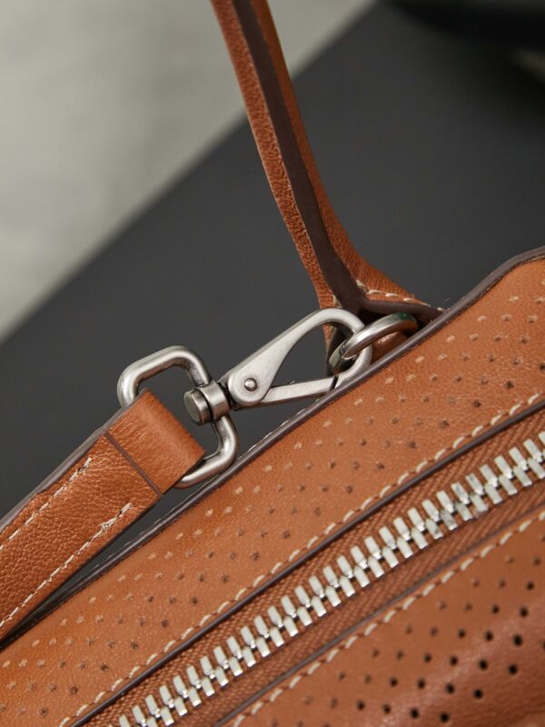 Brown Distressed Lambskin Vivant Bowling Bag