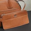 Brown Distressed Lambskin Vivant Bowling Bag