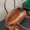 Brown Distressed Lambskin Vivant Bowling Bag