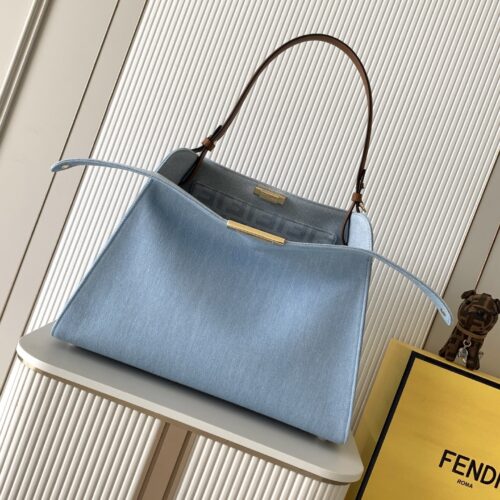 Fendi Peekaboo ISeeU Large Bag – Light Blue Denim