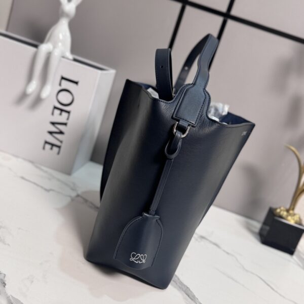 Loewe Bilbao Medium Bucket Bag – Suede & Smooth Calfskin Leather (Blue)