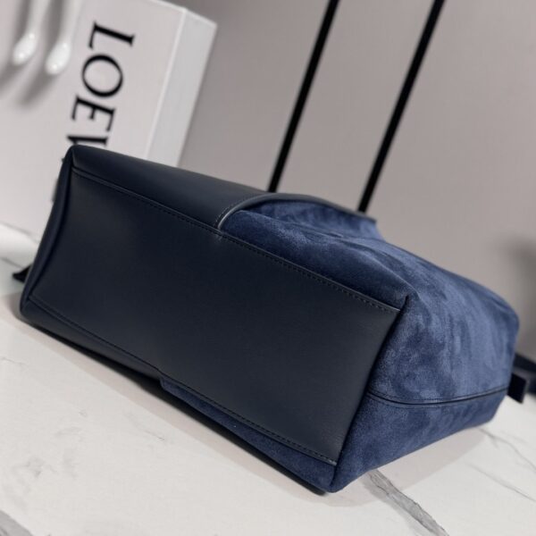 Loewe Bilbao Medium Bucket Bag – Suede & Smooth Calfskin Leather (Blue)