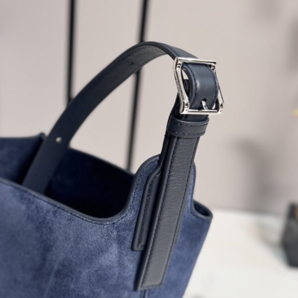Loewe Bilbao Medium Bucket Bag – Suede & Smooth Calfskin Leather (Blue)