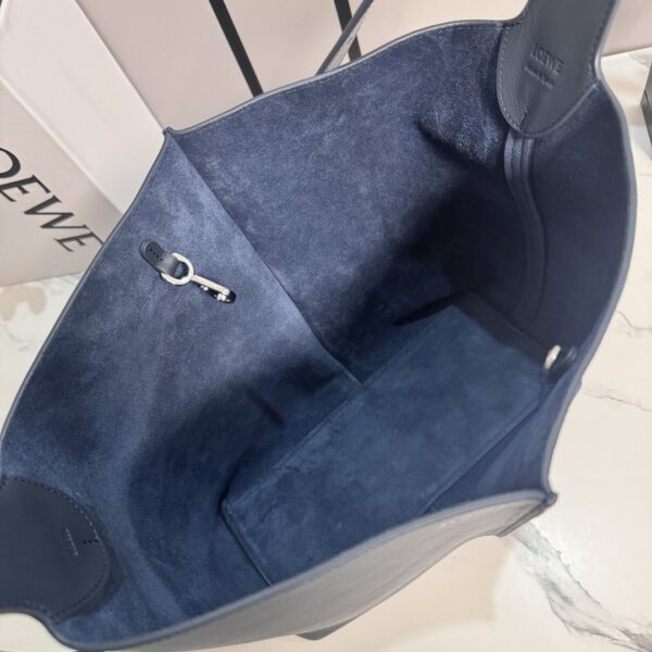 Loewe Bilbao Medium Bucket Bag – Suede & Smooth Calfskin Leather (Blue)
