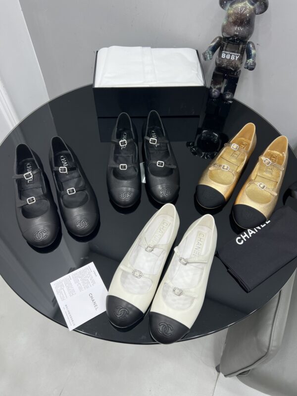 Chanel Classic Two-Tone Double-Strap Mary Jane Ballet Flats