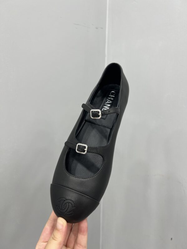 Chanel Classic Two-Tone Double-Strap Mary Jane Ballet Flats