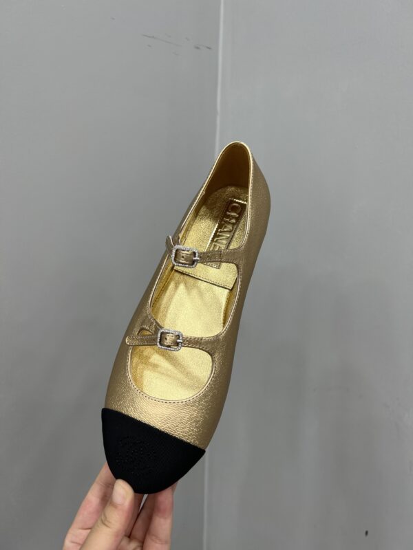 Chanel Classic Two-Tone Double-Strap Mary Jane Ballet Flats