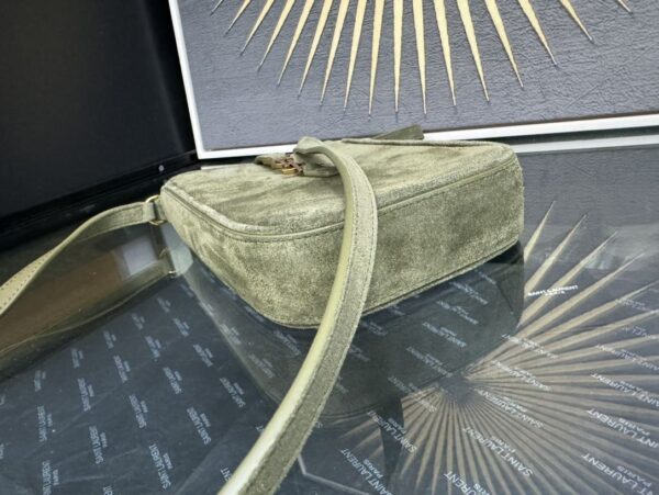 LE 5A7 Mini Phone Bag – Green Suede