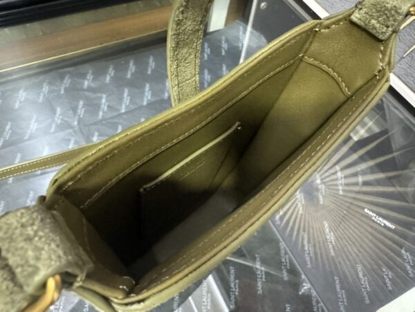 LE 5A7 Mini Phone Bag – Green Suede