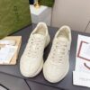 sy_no_61C110CC52F69EBD6044D3BF0BF10672_2 Gucci Rhyton Leather Sneaker in Off-White with Blue Interlocking G Logo