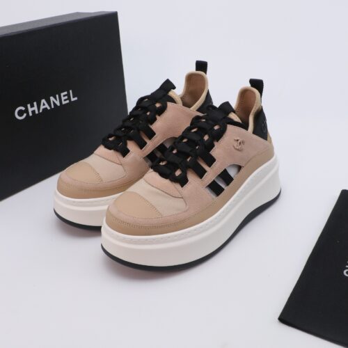 Khaki, Camel & Black Platform Chunky Sneakers