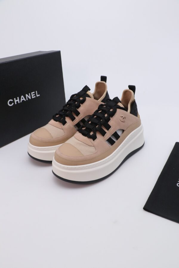 Khaki, Camel & Black Platform Chunky Sneakers