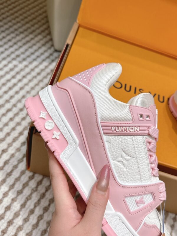 sy_no_6274A365109CFC9B7B4D4BB9D2252635_5 Louis Vuitton LV Trainer White & Cherry Blossom Pink Retro Sneakers
