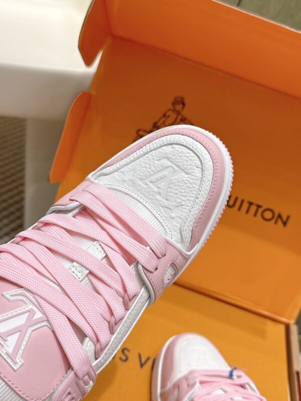 sy_no_6274A365109CFC9B7B4D4BB9D2252635_6 Louis Vuitton LV Trainer White & Cherry Blossom Pink Retro Sneakers