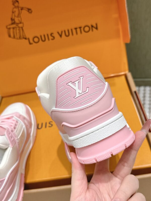 sy_no_6274A365109CFC9B7B4D4BB9D2252635_7 Louis Vuitton LV Trainer White & Cherry Blossom Pink Retro Sneakers