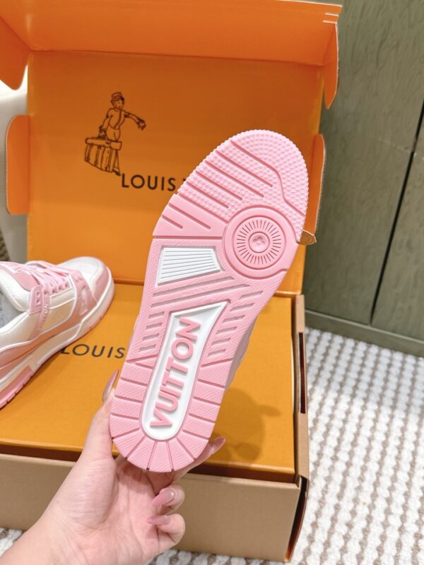 sy_no_6274A365109CFC9B7B4D4BB9D2252635_8 Louis Vuitton LV Trainer White & Cherry Blossom Pink Retro Sneakers