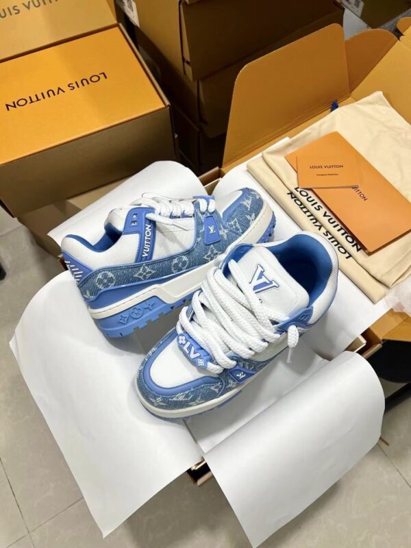 Louis Vuitton LV Trainer Maxi Blue Monogram Denim Chunky Sneakers