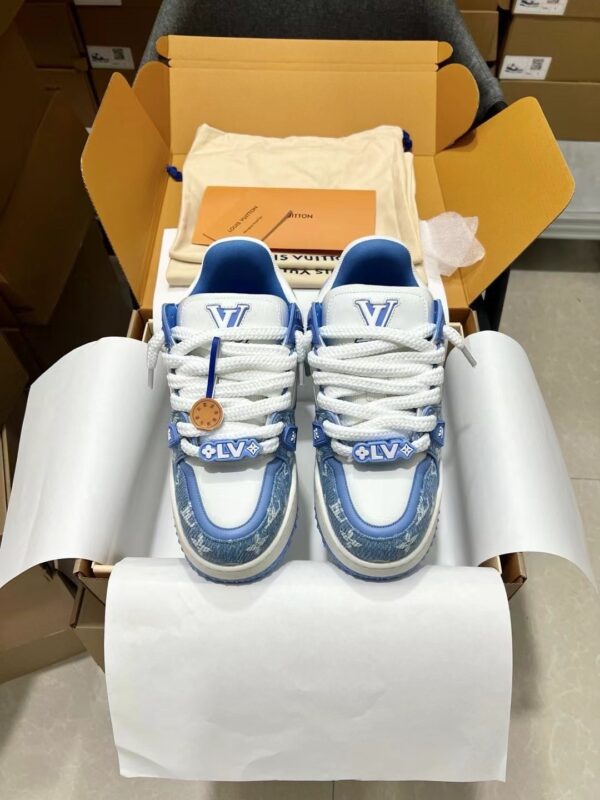 Louis Vuitton LV Trainer Maxi Blue Monogram Denim Chunky Sneakers
