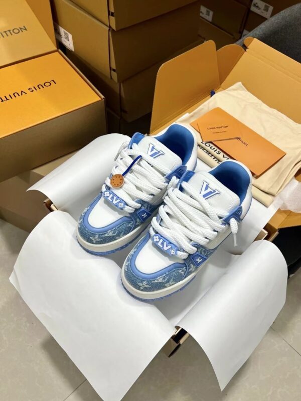 Louis Vuitton LV Trainer Maxi Blue Monogram Denim Chunky Sneakers