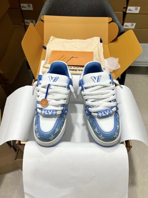 Louis Vuitton LV Trainer Maxi Blue Monogram Denim Chunky Sneakers