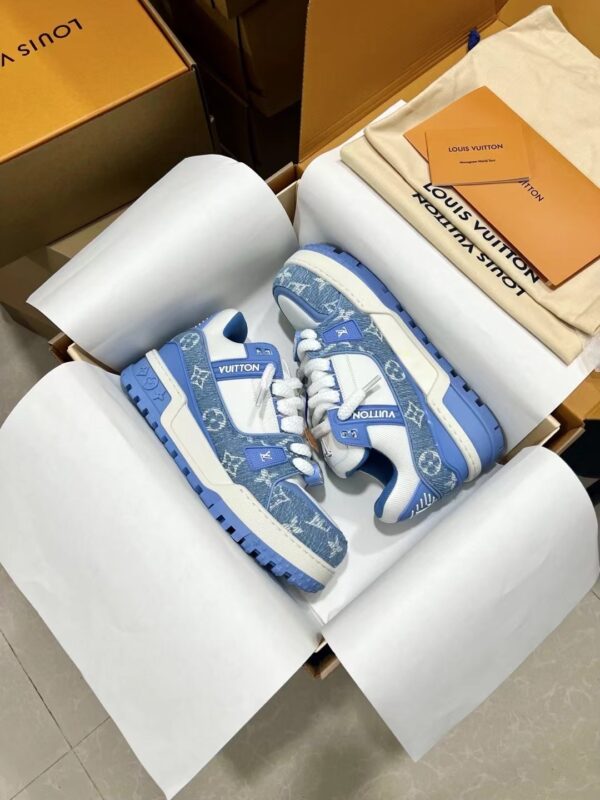 Louis Vuitton LV Trainer Maxi Blue Monogram Denim Chunky Sneakers
