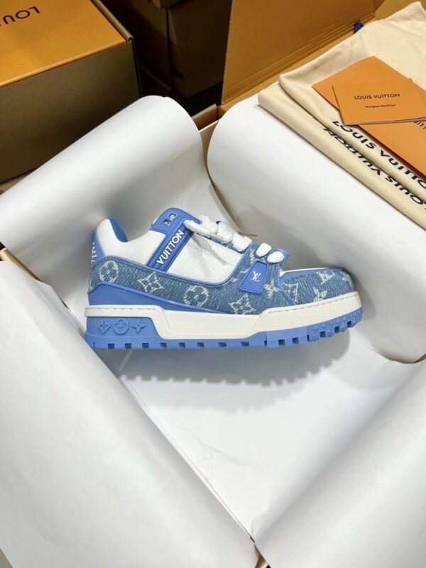 Louis Vuitton LV Trainer Maxi Blue Monogram Denim Chunky Sneakers