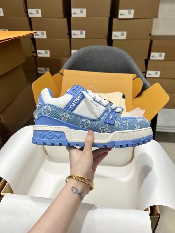 Louis Vuitton LV Trainer Maxi Blue Monogram Denim Chunky Sneakers