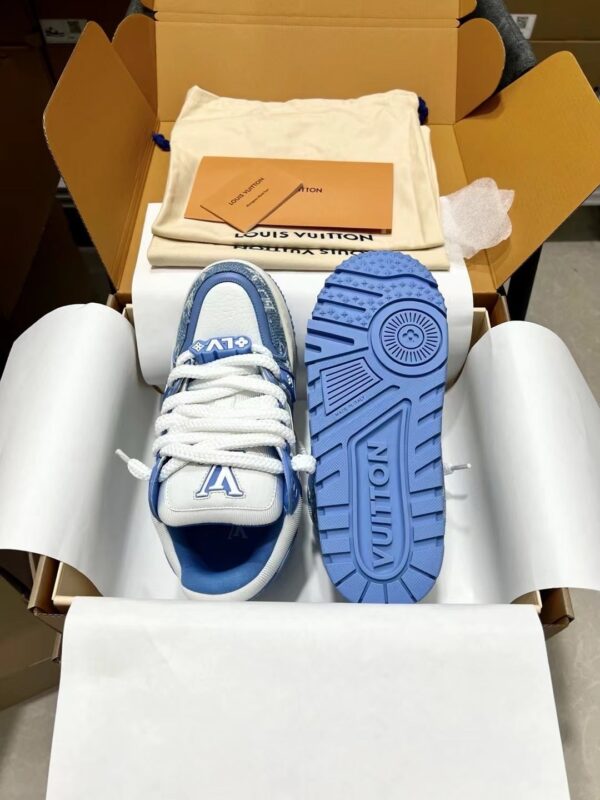 Louis Vuitton LV Trainer Maxi Blue Monogram Denim Chunky Sneakers