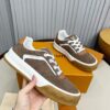 Louis Vuitton LV Checker Brown Suede & Tan Leather Retro Sneakers