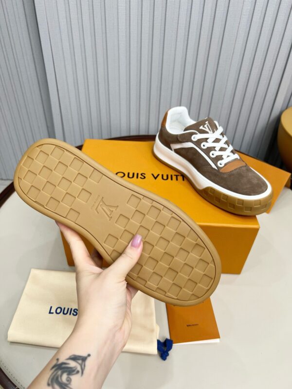 Louis Vuitton LV Checker Brown Suede & Tan Leather Retro Sneakers