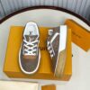 Louis Vuitton LV Checker Brown Suede & Tan Leather Retro Sneakers