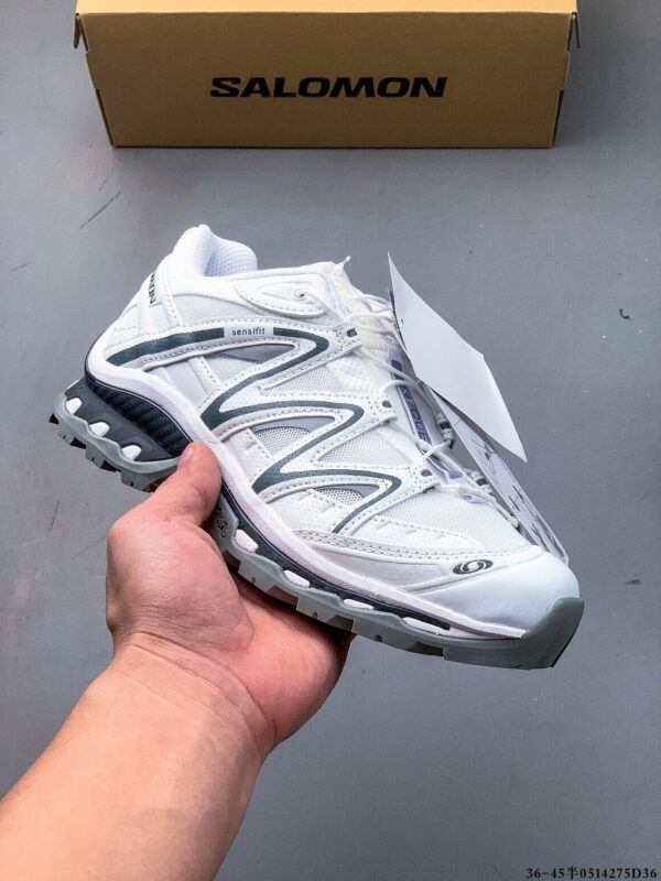 sy_no_6372018F5B32102DBD16F7040804C27C_0 Glacier White & Slate Grey Technical Trail Sneakers