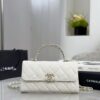 sy_no_6411F5BD911C6915B6A7FADF856EC0D0_0 White Lizard-Embossed East-West Top-Handle Bag
