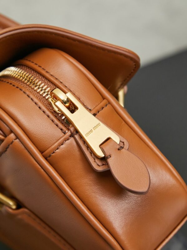 sy_no_64631D742378A9D5EFAE83041791543F_6 New Miu Miu Brown Flap Bowling Bag – Versatile Women's Commuter Bag (Long-Handle Shoulder/Underarm/Handheld Style)