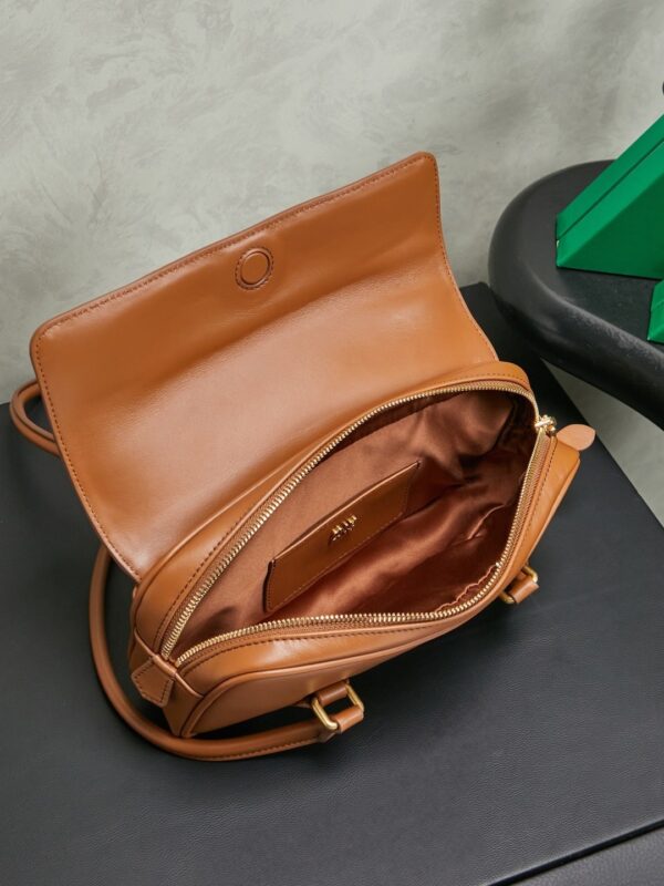 sy_no_64631D742378A9D5EFAE83041791543F_8 New Miu Miu Brown Flap Bowling Bag – Versatile Women's Commuter Bag (Long-Handle Shoulder/Underarm/Handheld Style)