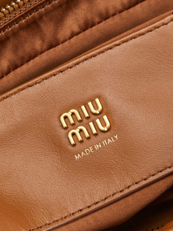 sy_no_64631D742378A9D5EFAE83041791543F_9 New Miu Miu Brown Flap Bowling Bag – Versatile Women's Commuter Bag (Long-Handle Shoulder/Underarm/Handheld Style)