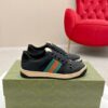 sy_no_647AFC63748E17D9EC30F1F0EC7A6D76_0 Gucci Screener Black Suede & GG Canvas Sneaker – Black