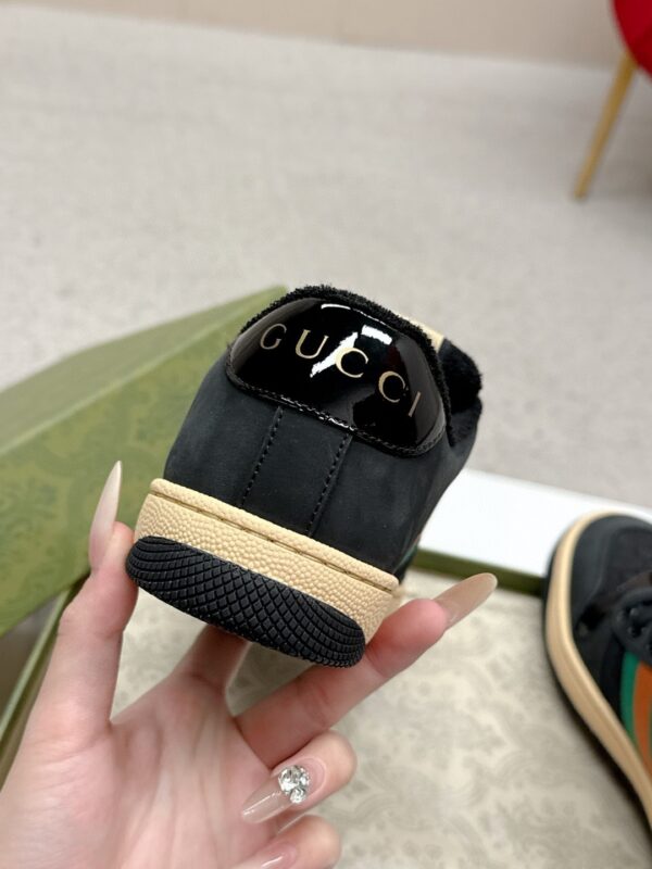 sy_no_647AFC63748E17D9EC30F1F0EC7A6D76_7 Gucci Screener Black Suede & GG Canvas Sneaker – Black