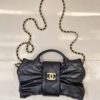 sy_no_6509D3965BBBE2A5C01FC05E7BE42059_0 Black Quilted Lambskin Bow Chain Bag