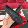 sy_no_6520BDC924F95014ED85C32D2B581053_3 Black Sequined Satin Ballerina Flats
