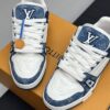 Blue & White Denim Monogram Low-Top Sneakers