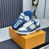 Blue & White Denim Monogram Low-Top Sneakers